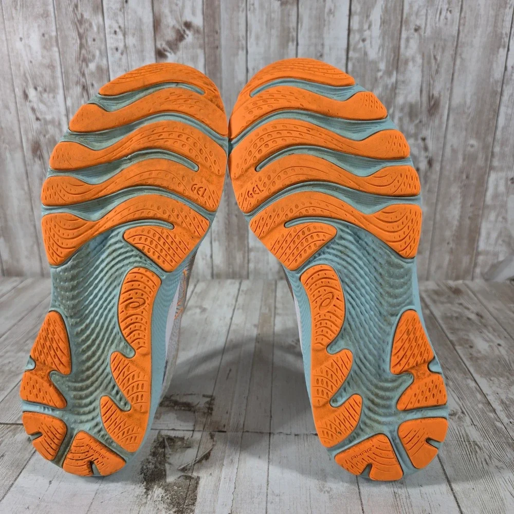 ASICS Gel-Cumulus 24 Womens Running Shoes Grey Orange 1012B206 Size 9